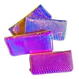 NWOT Unicorn Metallic zippered wallets